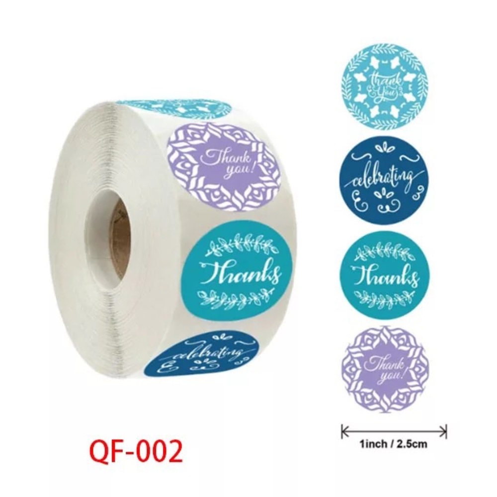 I Inch 500PCS Custom Thank You Label Sticker Roll